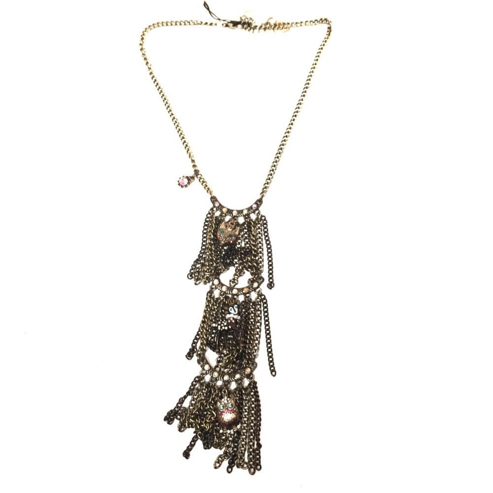 Betsey Johnson Woodland Critter Fringe Necklace